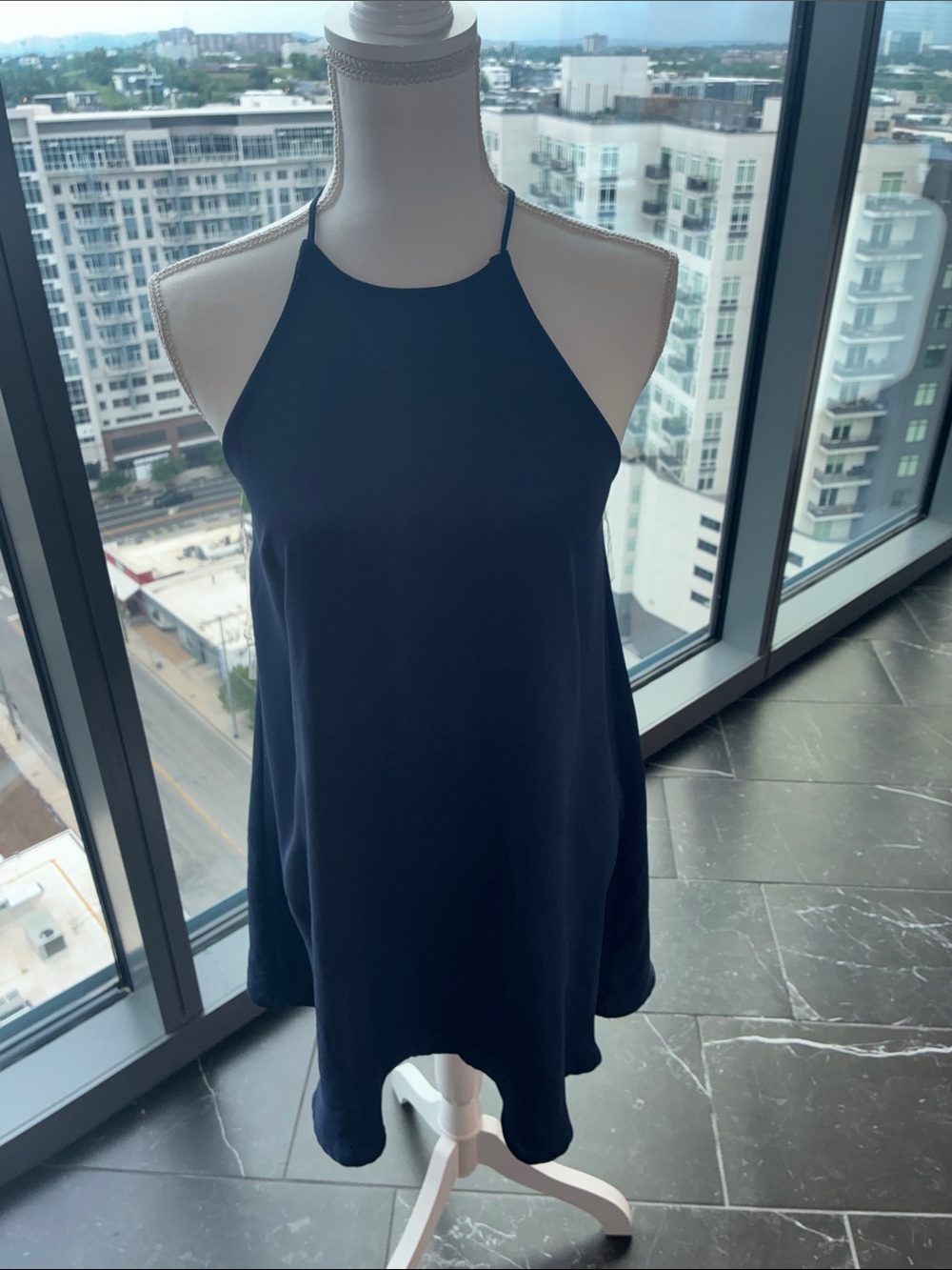 Everly Navy Sleeveless Halter Top